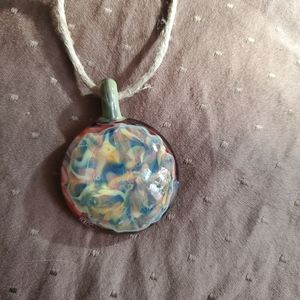 20/$30 Glass Flower Necklace on Hemp Cord